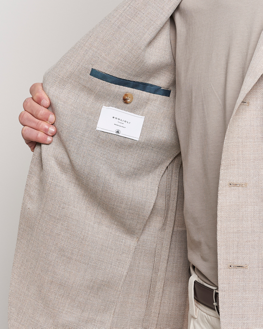 Herre | Dressjakker | Boglioli | K Jacket Wool Hopsack Blazer Beige