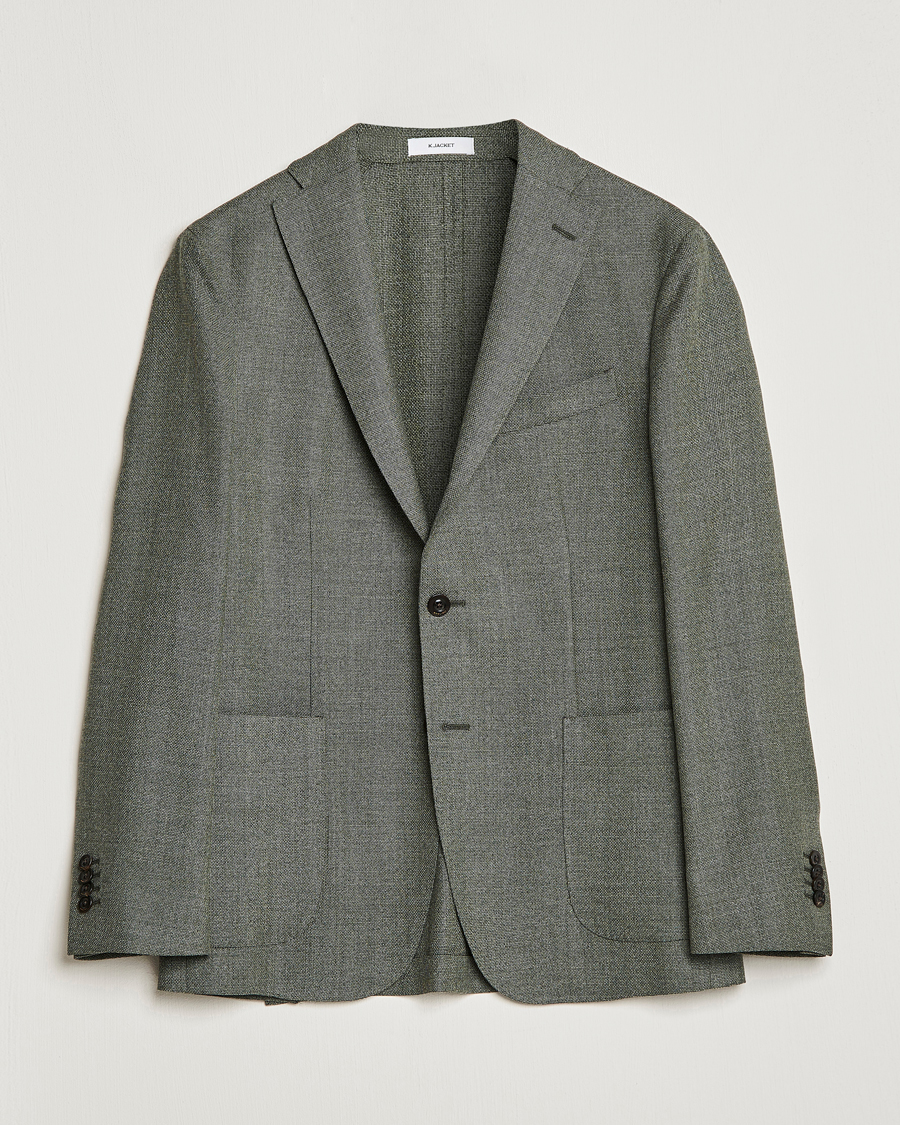 Herre | Dressjakker | Boglioli | K Jacket Wool Hopsack Blazer Sage Green