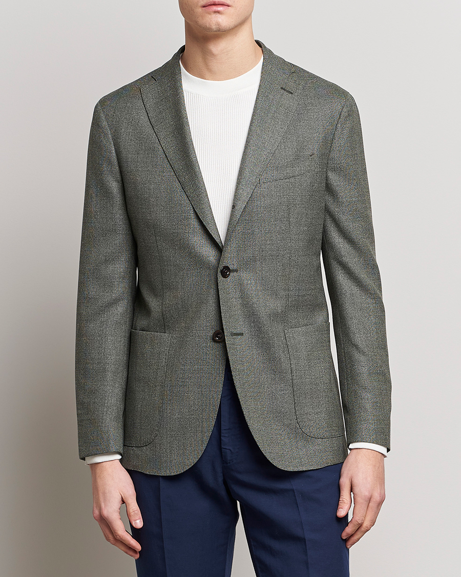 Herre | Ullblazer | Boglioli | K Jacket Wool Hopsack Blazer Sage Green