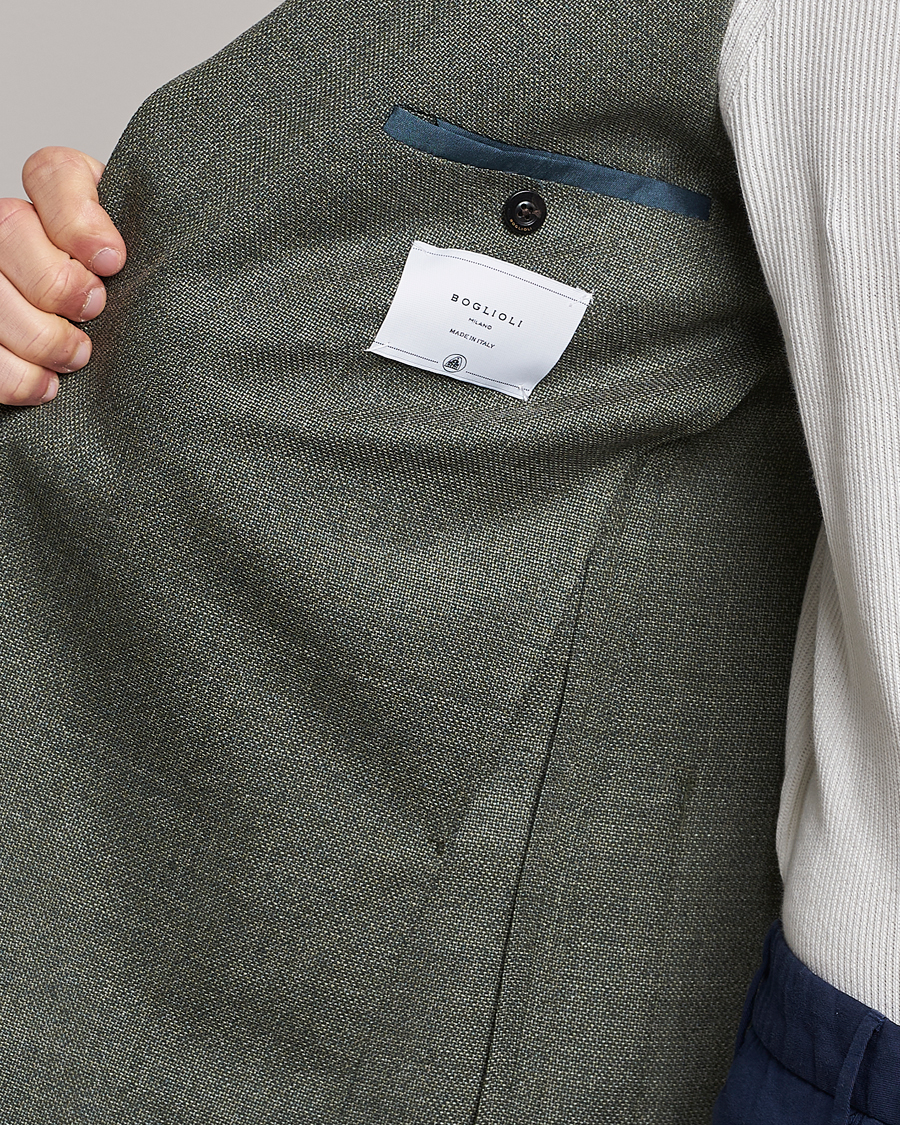 Herre | Dressjakker | Boglioli | K Jacket Wool Hopsack Blazer Sage Green