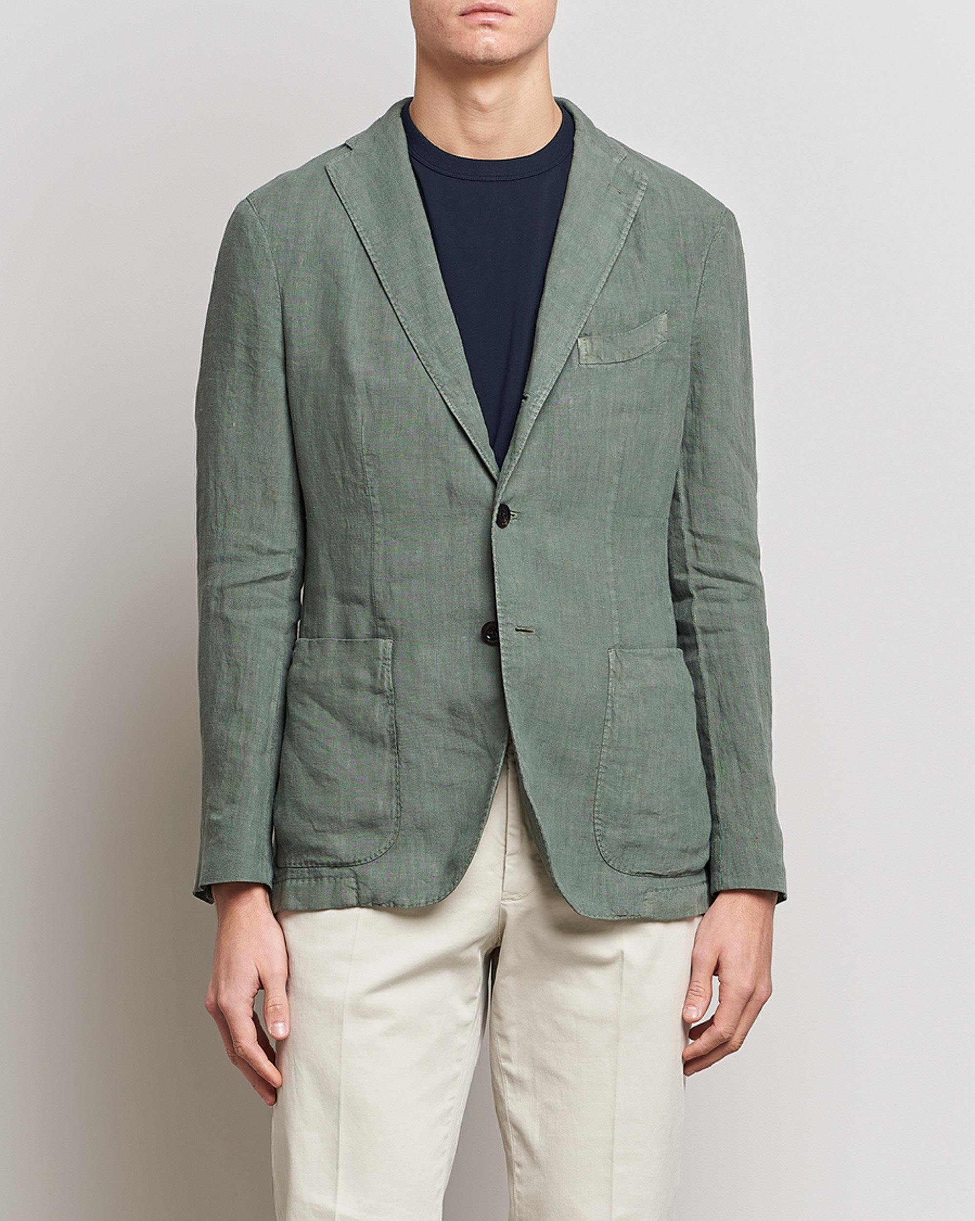 Herre | Dressjakker | Boglioli | K Jacket Linen Blazer Sage Green