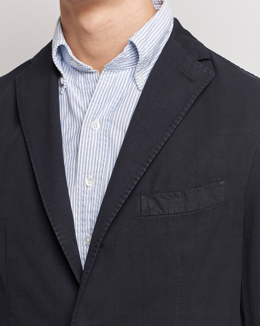Herre | Dressjakker | Boglioli | Cotton/Silk Prince Of Wales Check Blazer Navy