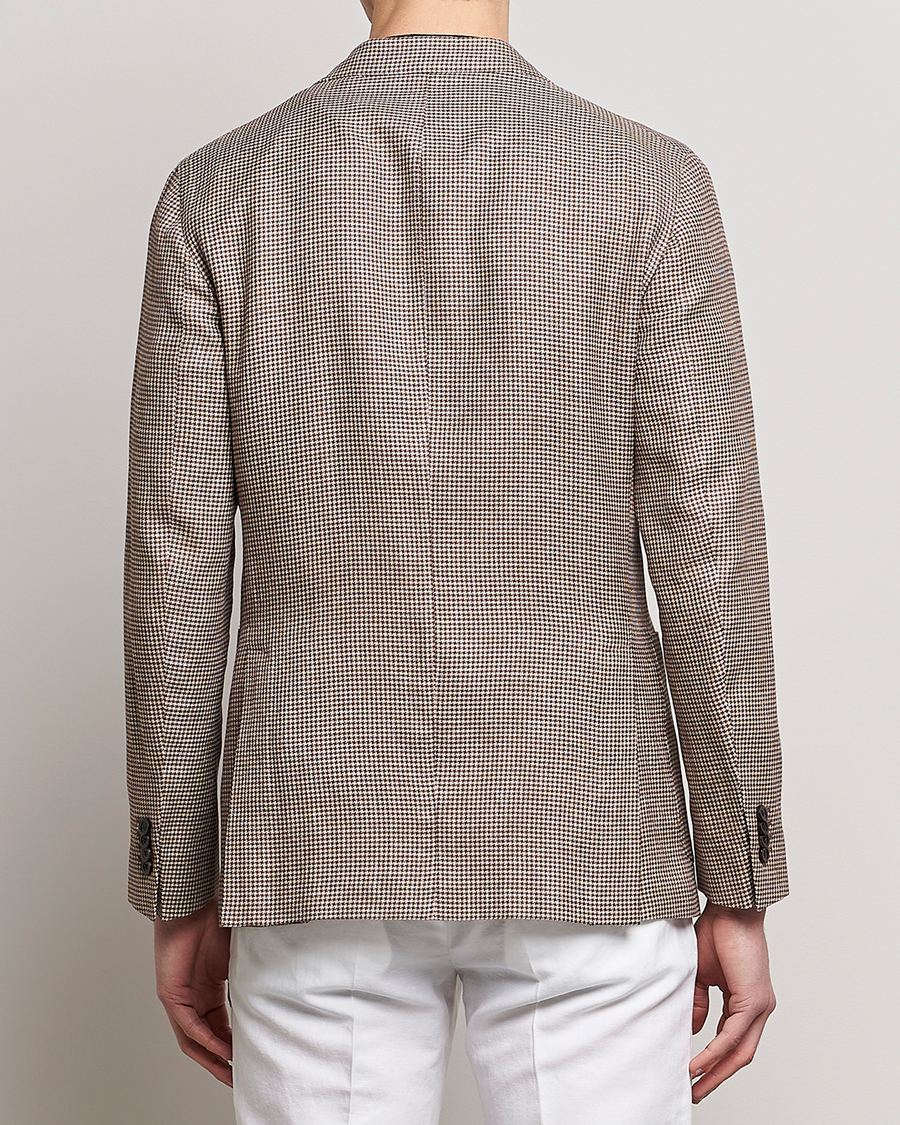 Herre | Dressjakker | Boglioli | Wool/Linen Houndstooth Blazer Beige