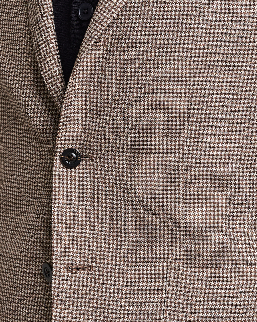 Herre | Dressjakker | Boglioli | Wool/Linen Houndstooth Blazer Beige
