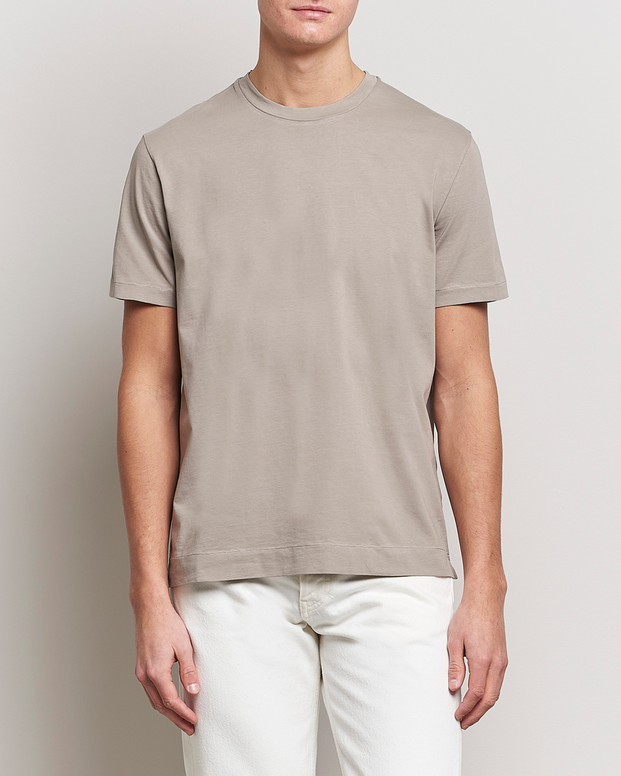 Herre | T-Shirts | Boglioli | Short Sleeve T-Shirt Washed Grey
