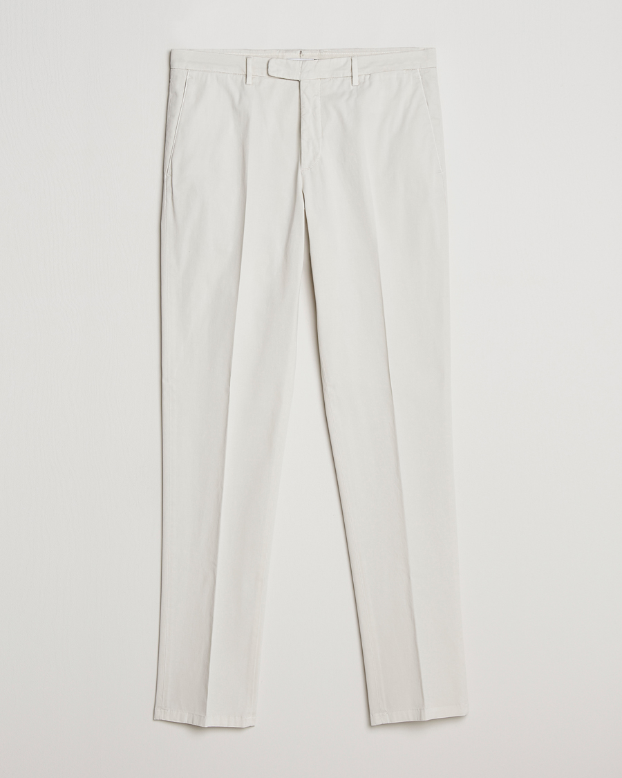 Herre | Bukser | Boglioli | Cotton Stretch Chinos Off White