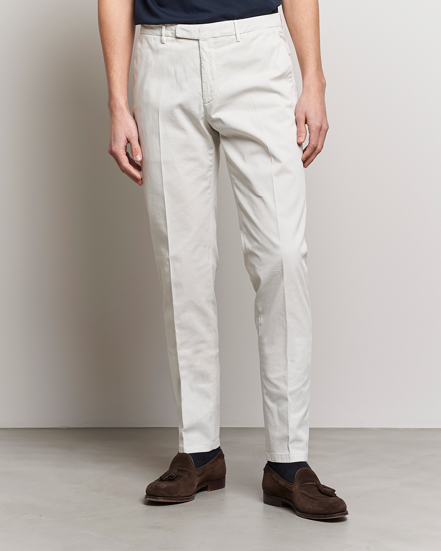 Herre | Boglioli | Boglioli | Cotton Stretch Chinos Off White
