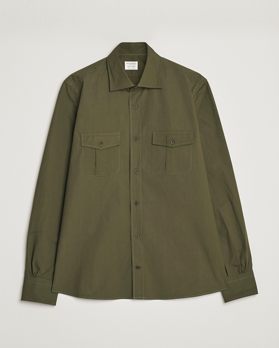 Herre | Skjorter | Mazzarelli | Safari Overshirt Olive