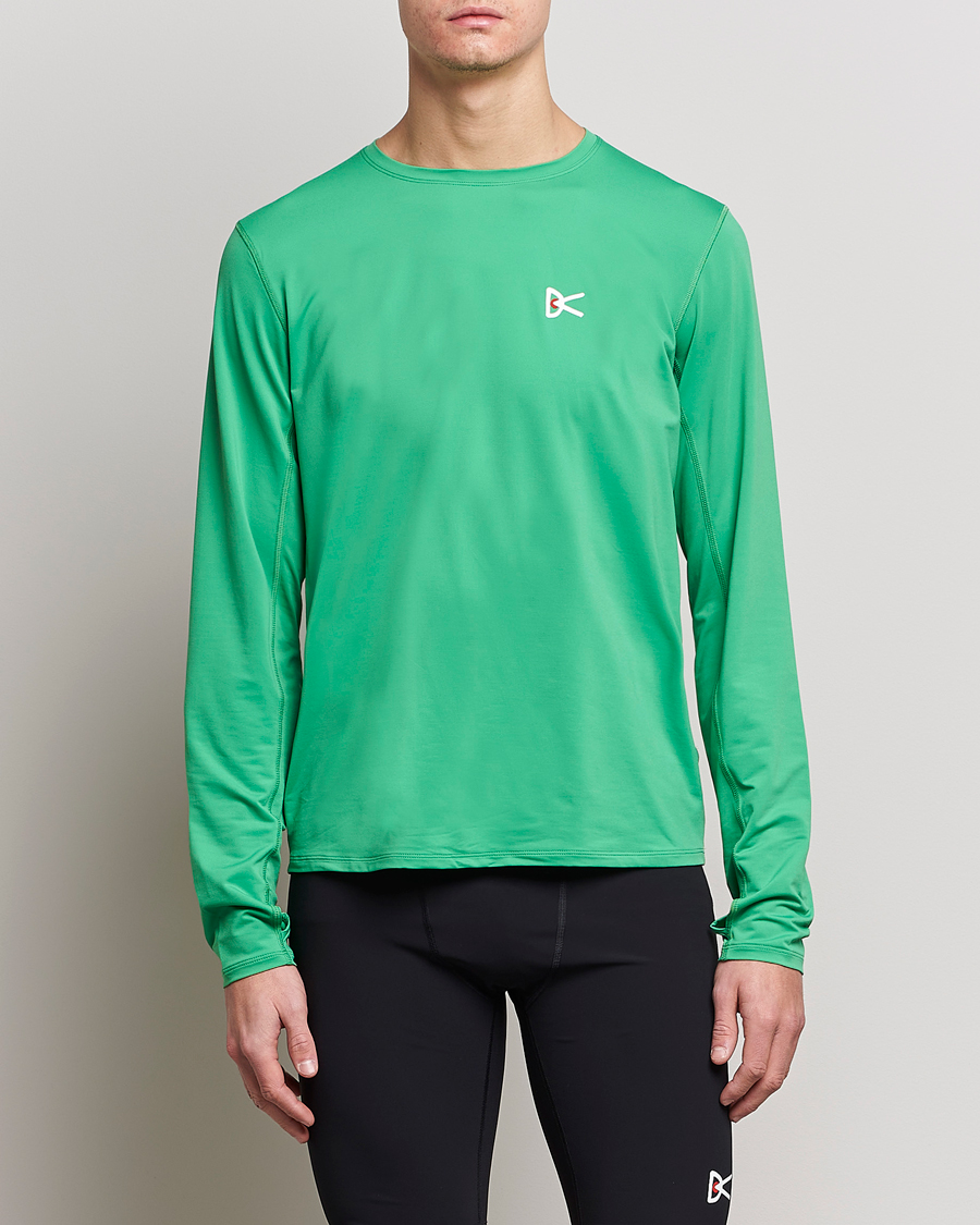 Herre | T-Shirts | District Vision | Deva-Tech Long Sleeve T-Shirt Algae