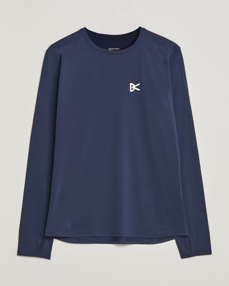 Herre | T-Shirts | District Vision | Deva-Tech Long Sleeve T-Shirt Navy