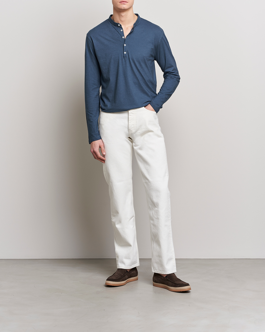 Herre | Gensere | Massimo Alba | Hawai Watercolor Henley Moon Rock