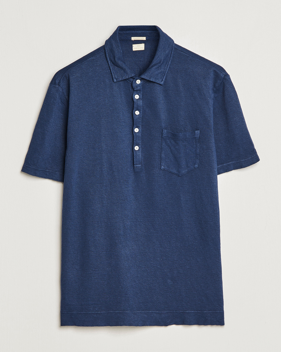 Herre | Pikéer | Massimo Alba | Wembley Linen Polo Navy