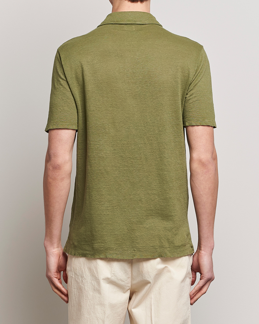 Herre | Pikéer | Massimo Alba | Wembley Linen Polo Green Desert