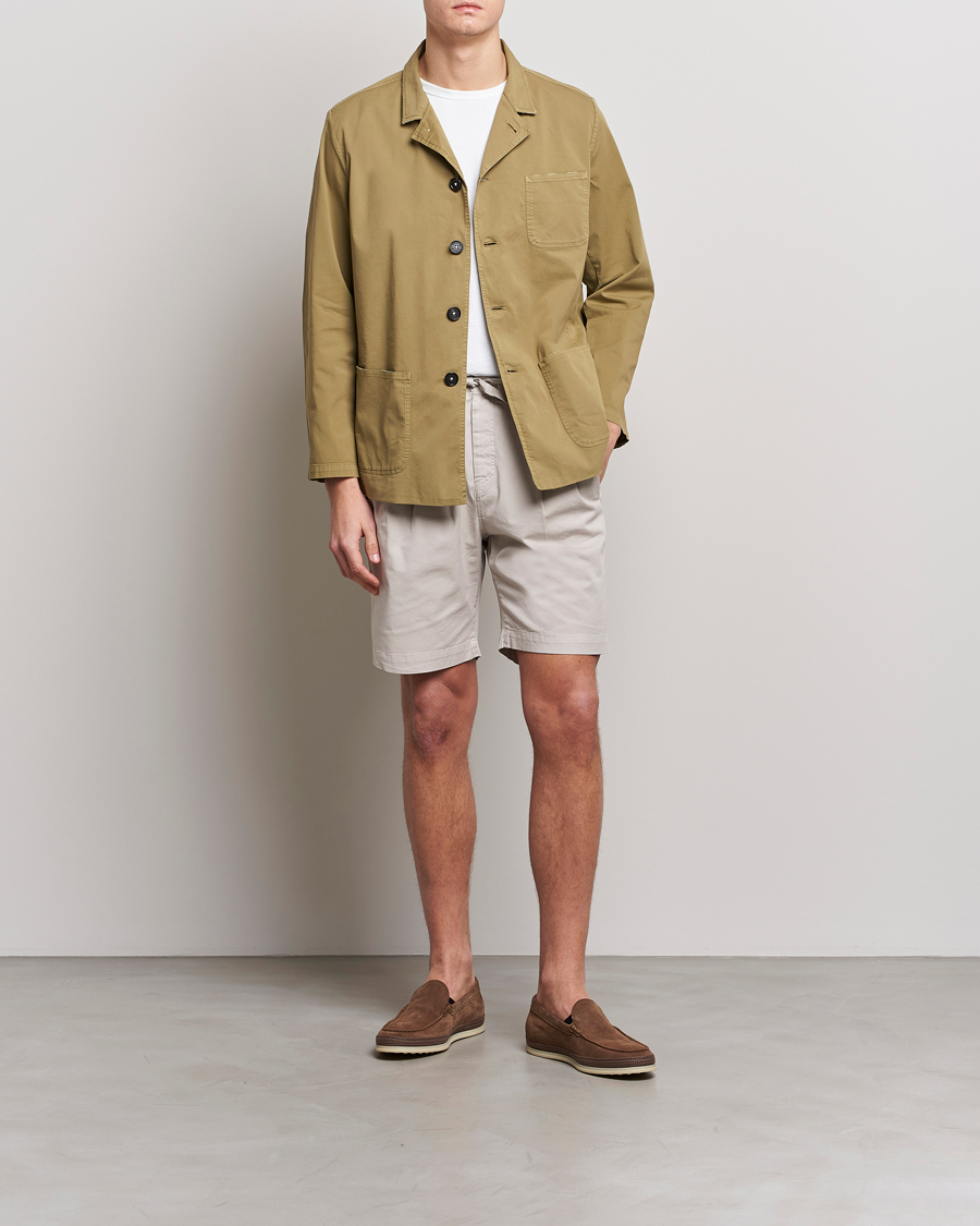 Herre | Jakker | Massimo Alba | Florida Stone Washed Shirt Jacket Green Desert
