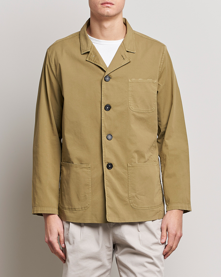 Herre | Jakker | Massimo Alba | Florida Stone Washed Shirt Jacket Green Desert