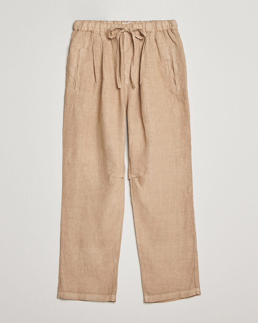 Herre | Bukser | Massimo Alba | Keywest Linen Drawstring Pants Sand