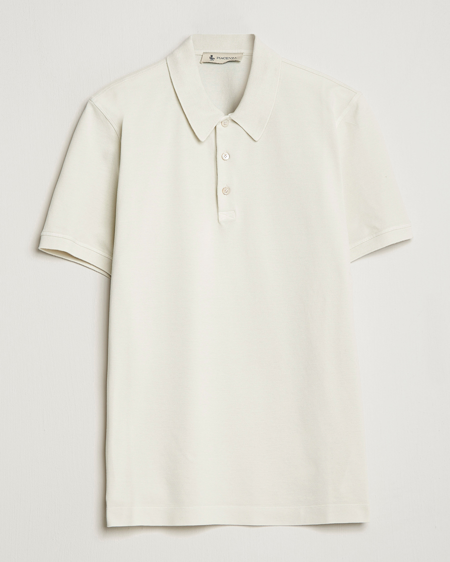Herre | Pikéer | Piacenza Cashmere | Portofino Short Sleeve Polo Off White