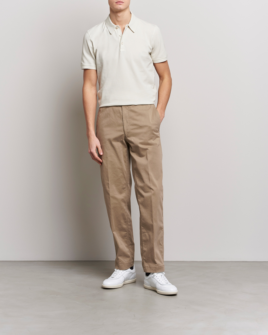 Herre | Pikéer | Piacenza Cashmere | Portofino Short Sleeve Polo Off White