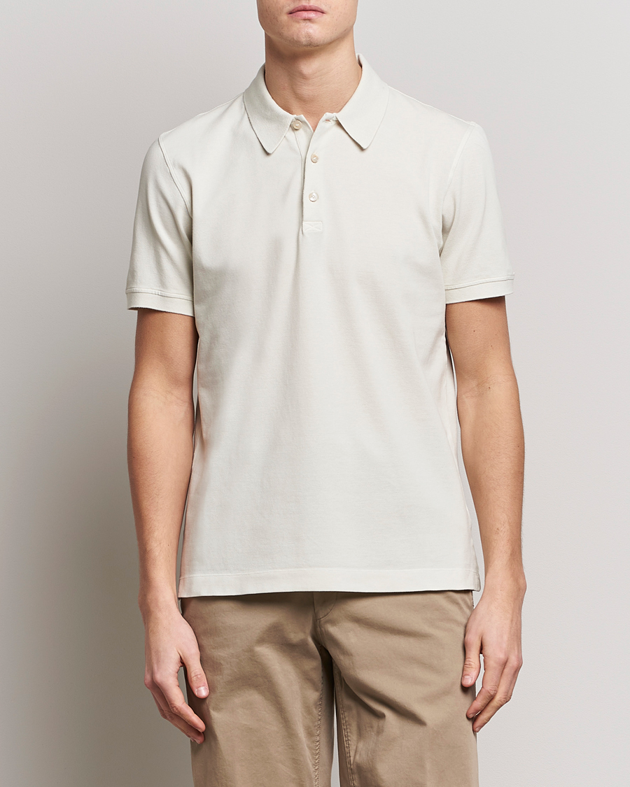 Herre | Pikéer | Piacenza Cashmere | Portofino Short Sleeve Polo Off White
