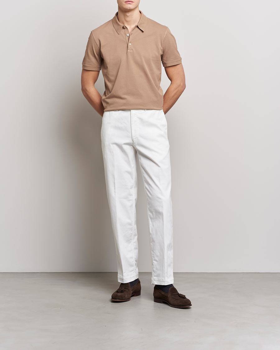 Herre | Pikéer | Piacenza Cashmere | Portofino Short Sleeve Polo Beige