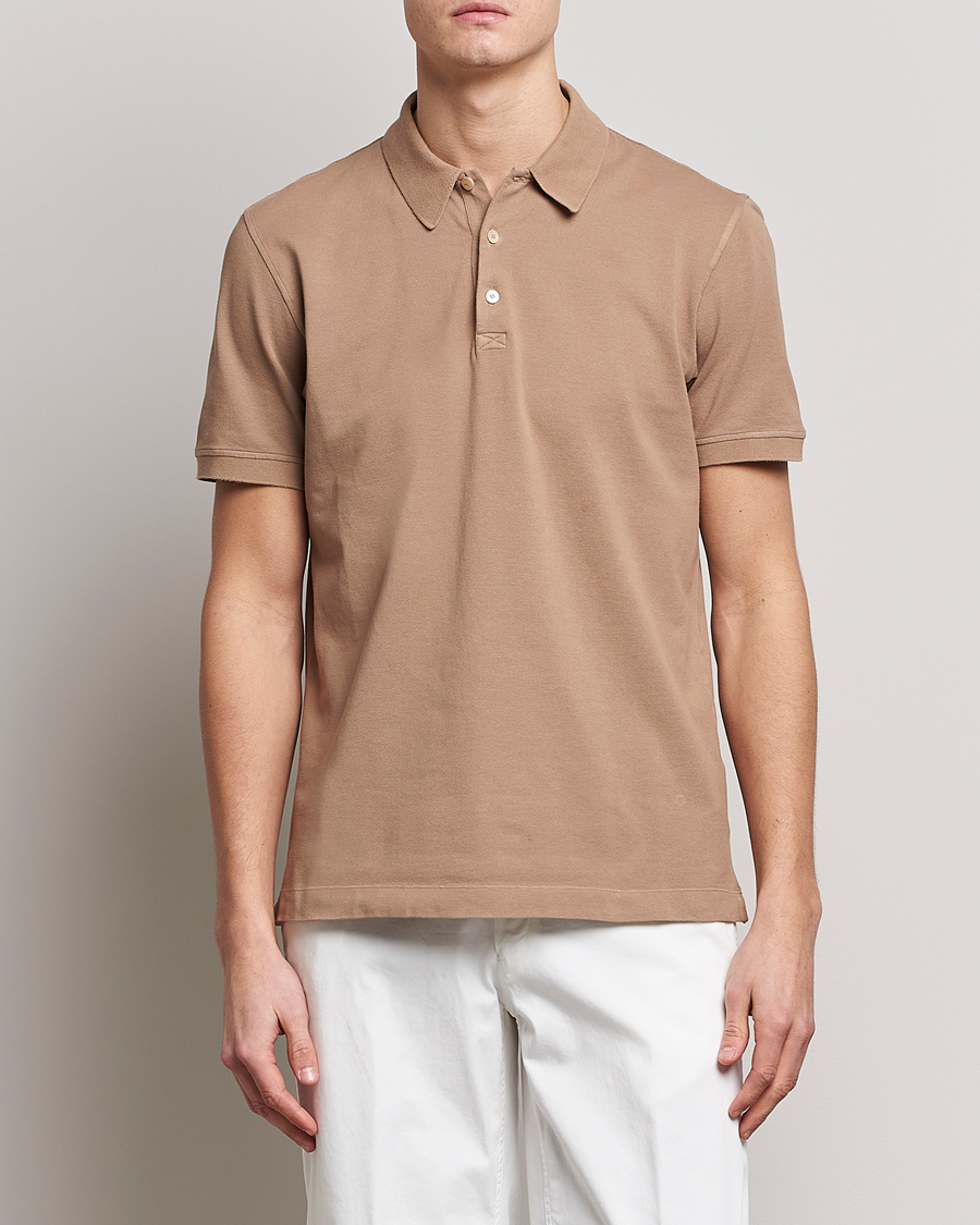 Herre |  | Piacenza Cashmere | Portofino Short Sleeve Polo Beige