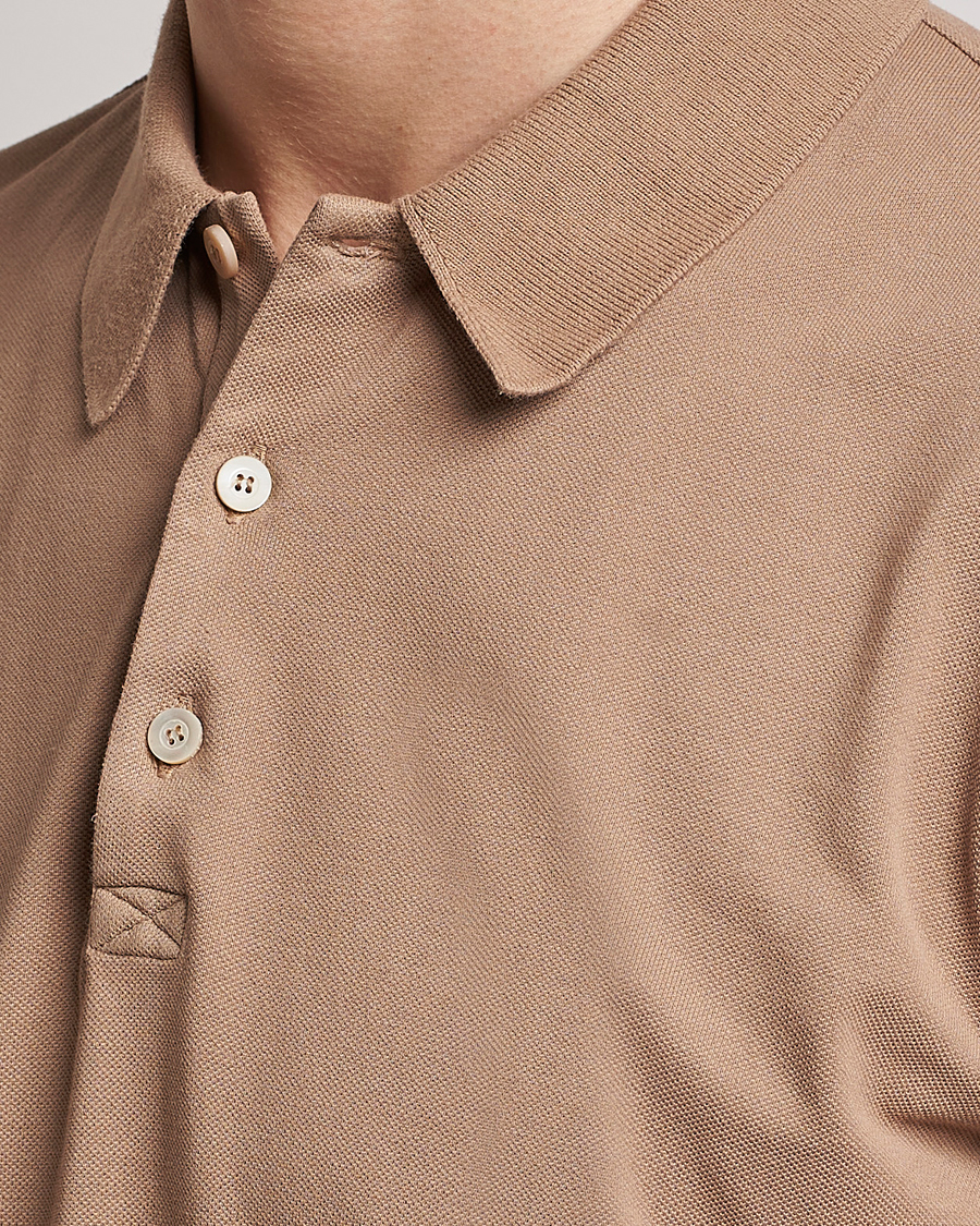 Herre | Pikéer | Piacenza Cashmere | Portofino Short Sleeve Polo Beige