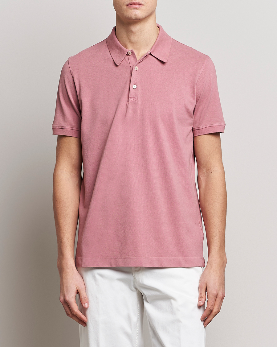 Herre | Pikéer | Piacenza Cashmere | Portofino Short Sleeve Polo Rosa