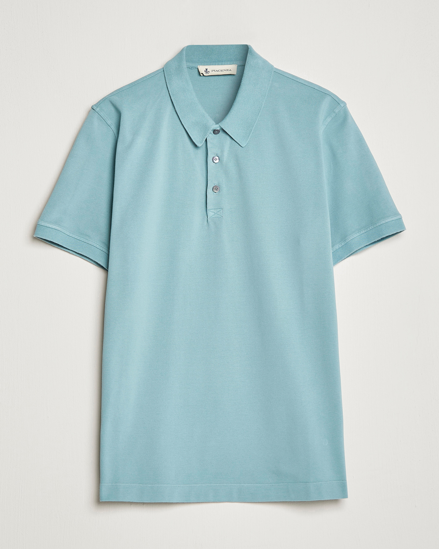 Herre | Pikéer | Piacenza Cashmere | Portofino Short Sleeve Polo Light Blue