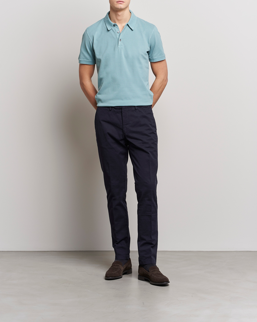 Herre | Pikéer | Piacenza Cashmere | Portofino Short Sleeve Polo Light Blue