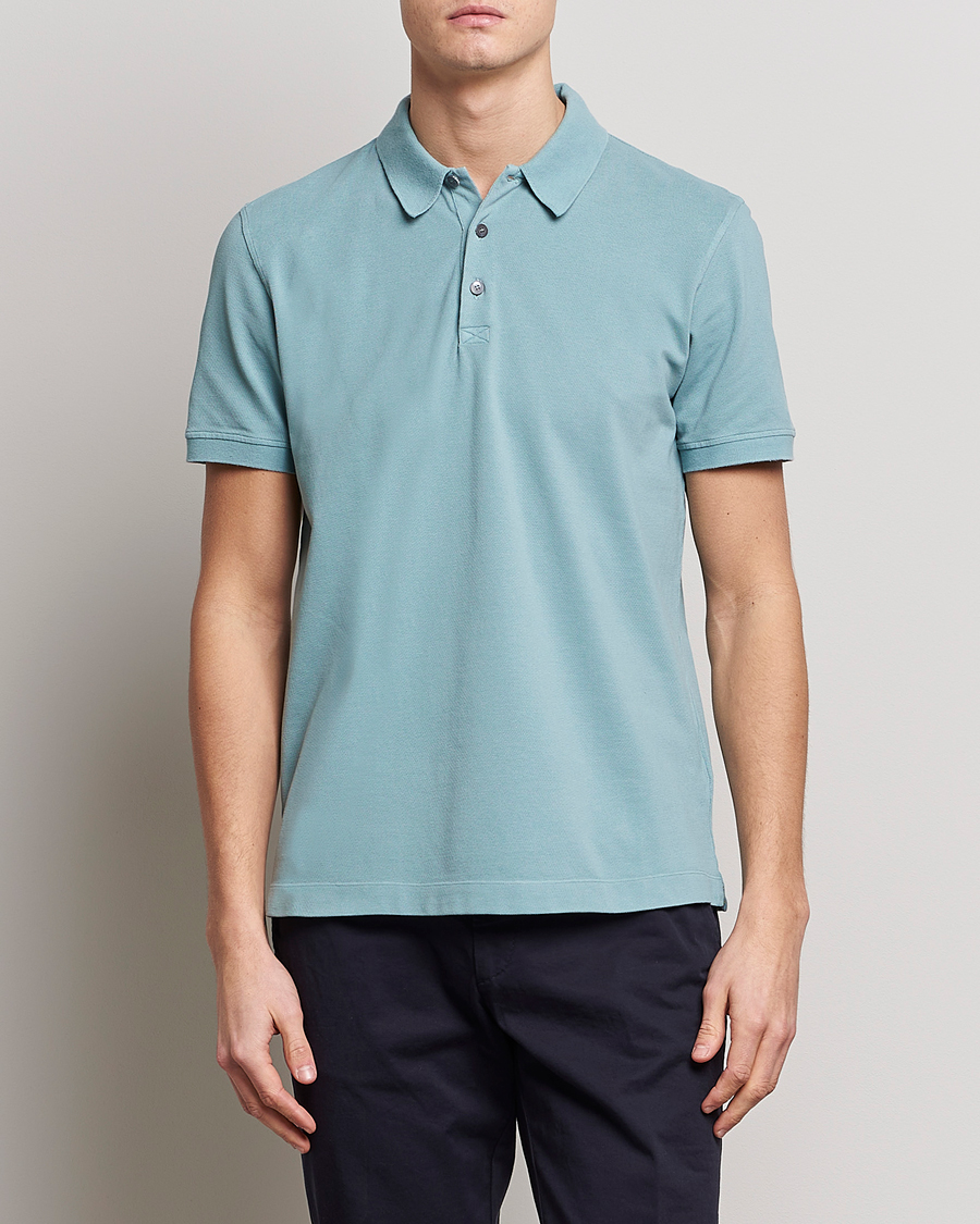 Herre | Pikéer | Piacenza Cashmere | Portofino Short Sleeve Polo Light Blue
