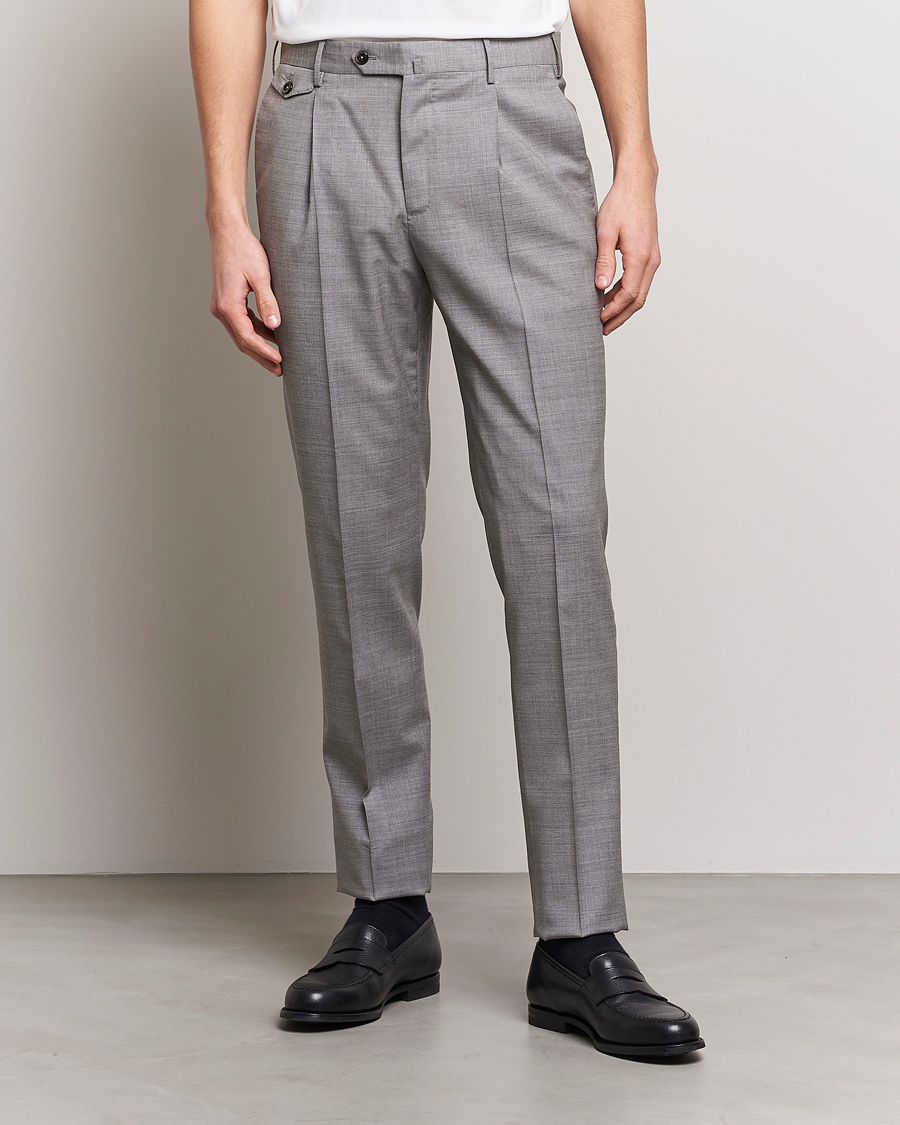 Herre |  | PT01 | Gentleman Fit Wool Trousers Light Grey