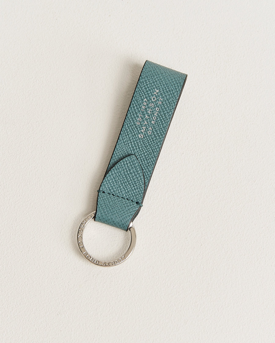 Herre | Nøkkelringer | Smythson | Panama Leather Keyring Dark Teal