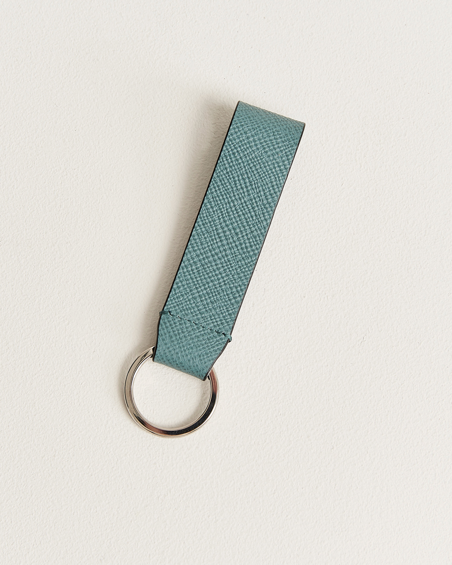 Herre | Nøkkelringer | Smythson | Panama Leather Keyring Dark Teal