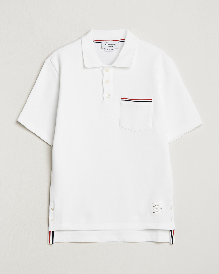 Herre | Pikéer | Thom Browne | Short Sleeve Pocket Polo White