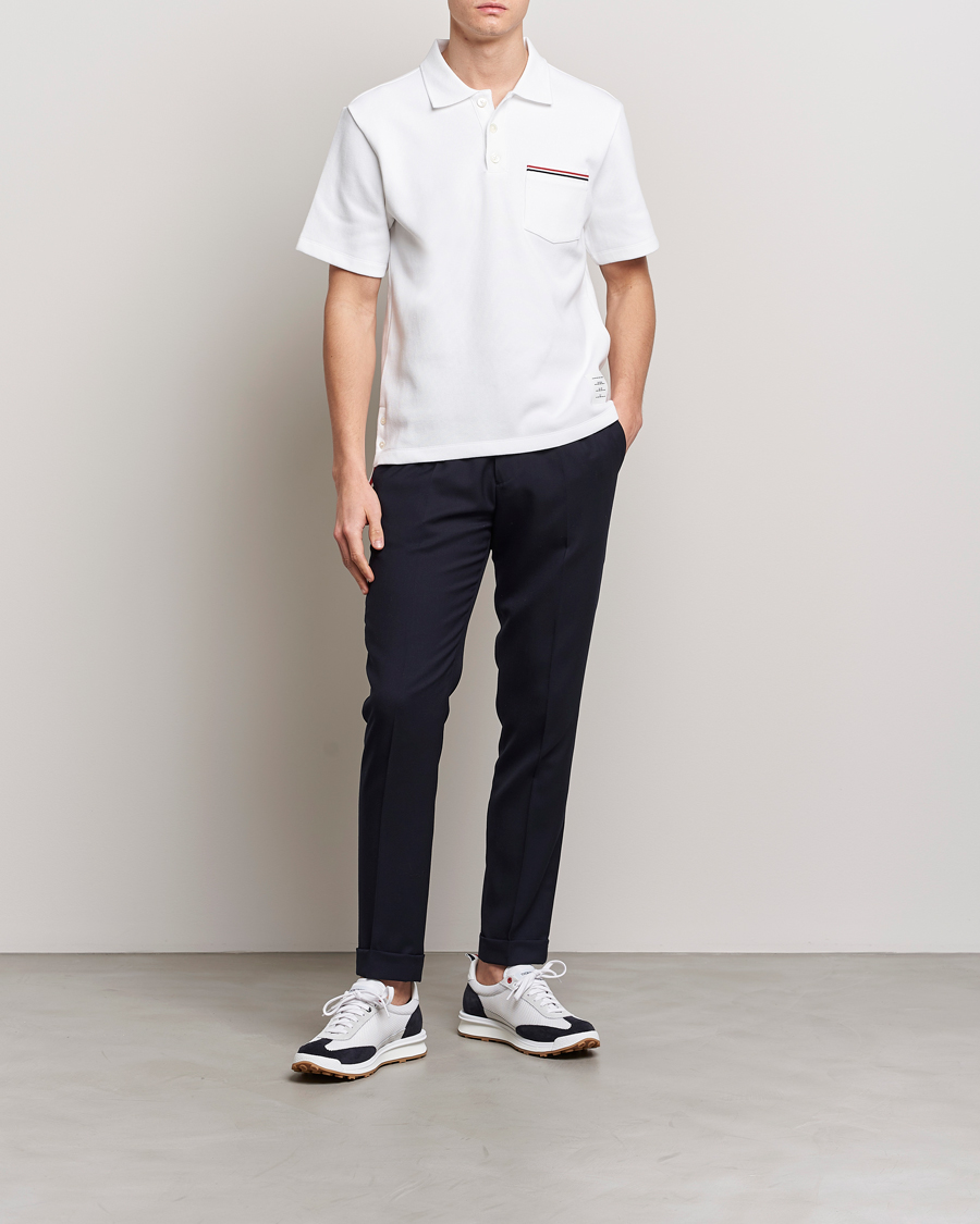 Herre | Pikéer | Thom Browne | Short Sleeve Pocket Polo White