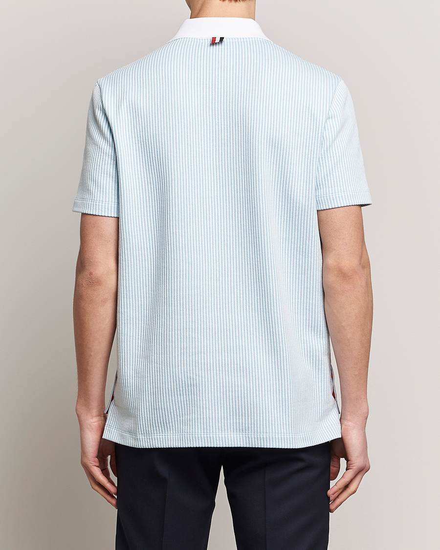 Herre | Pikéer | Thom Browne | Short Sleeve Seersucker Polo Light Blue