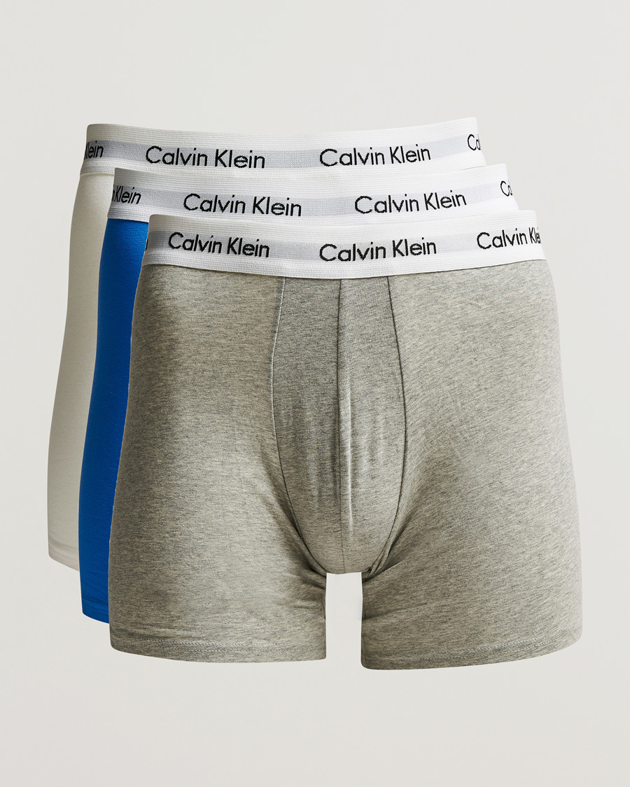Herre | Undertøy | Calvin Klein | Cotton Stretch 3-Pack Boxer Breif Grey/White/Blue