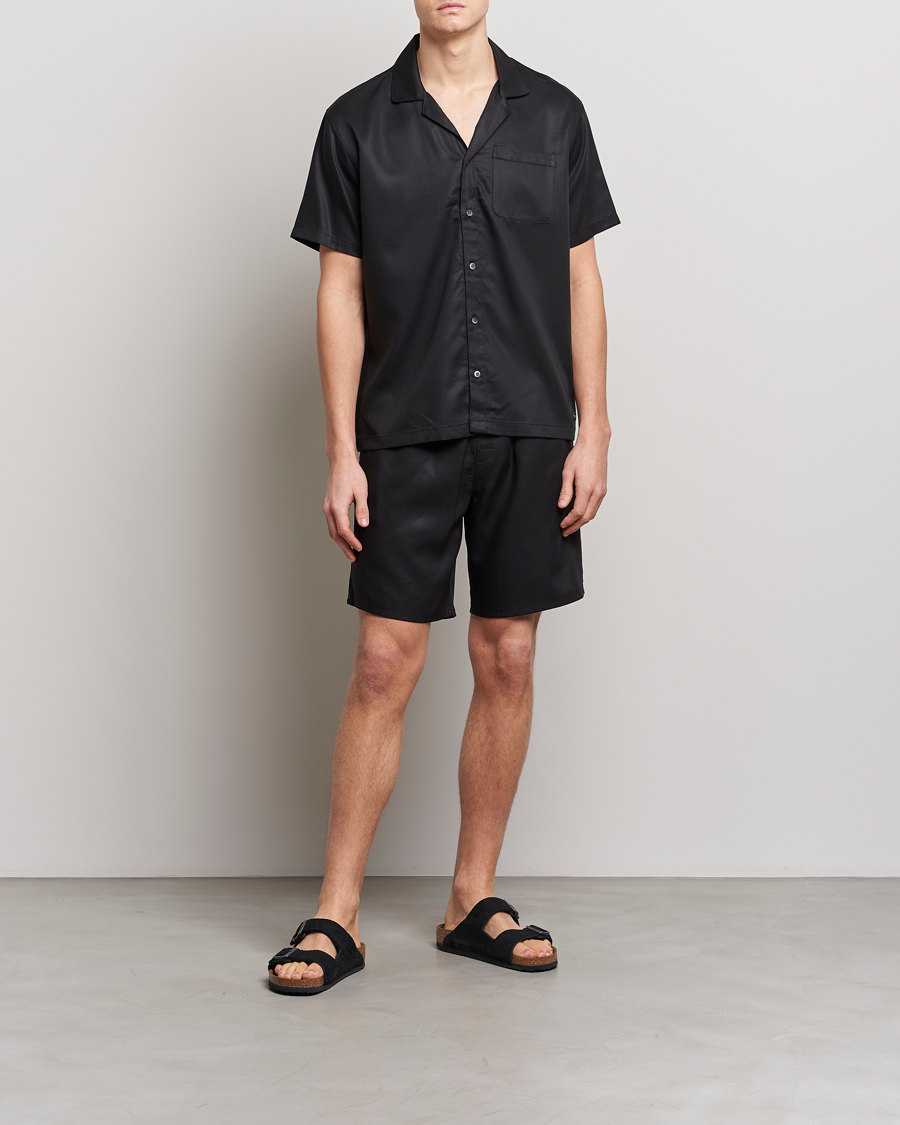 Herre | Skjorter | Calvin Klein | Lyocell Short Sleeve Loungewear Shirt Black