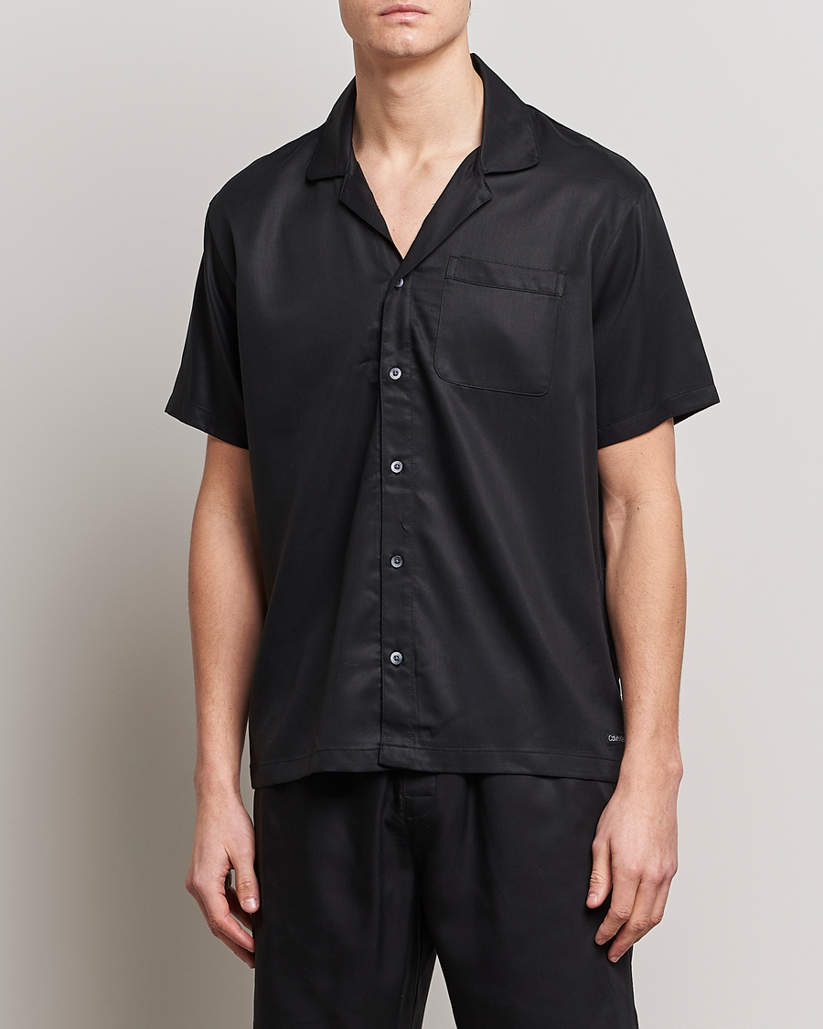 Herre | Skjorter | Calvin Klein | Lyocell Short Sleeve Loungewear Shirt Black
