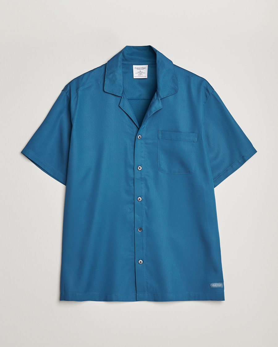 Herre | Skjorter | Calvin Klein | Lyocell Short Sleeve Loungewear Shirt Midnight