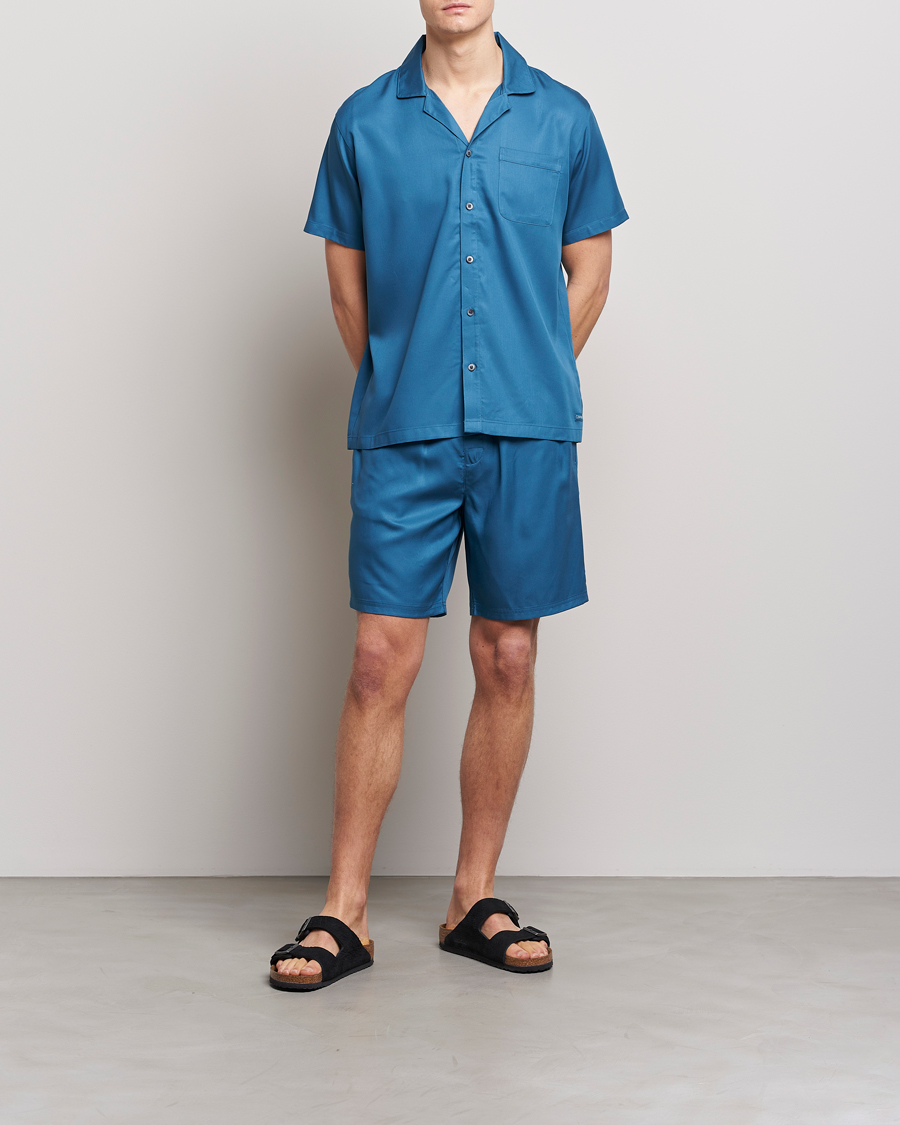 Herre | Skjorter | Calvin Klein | Lyocell Short Sleeve Loungewear Shirt Midnight