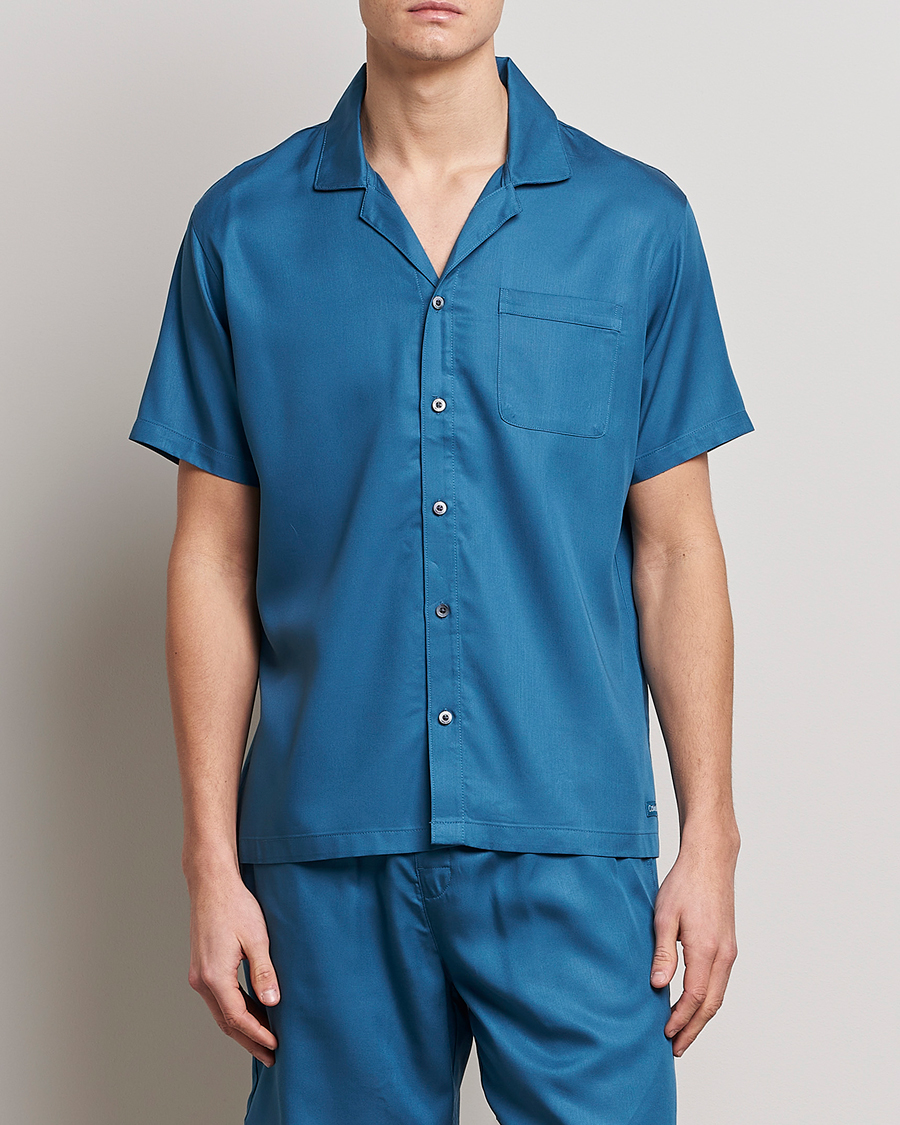 Herre |  | Calvin Klein | Lyocell Short Sleeve Loungewear Shirt Midnight