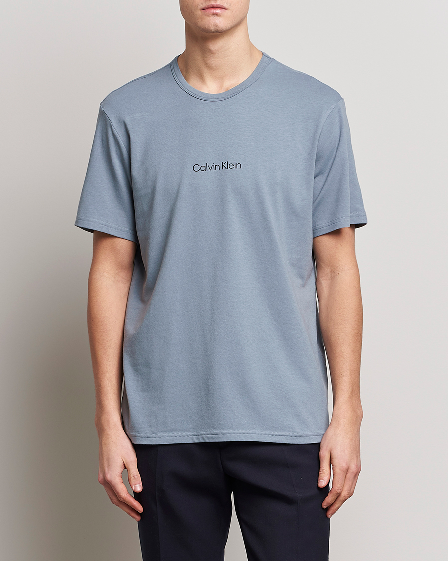 Herre |  | Calvin Klein | Logo Crew Neck Loungewear T-Shirt Beloved Blue