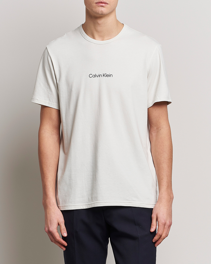 Herre | T-Shirts | Calvin Klein | Logo Crew Neck Loungewear T-Shirt Silver Birch