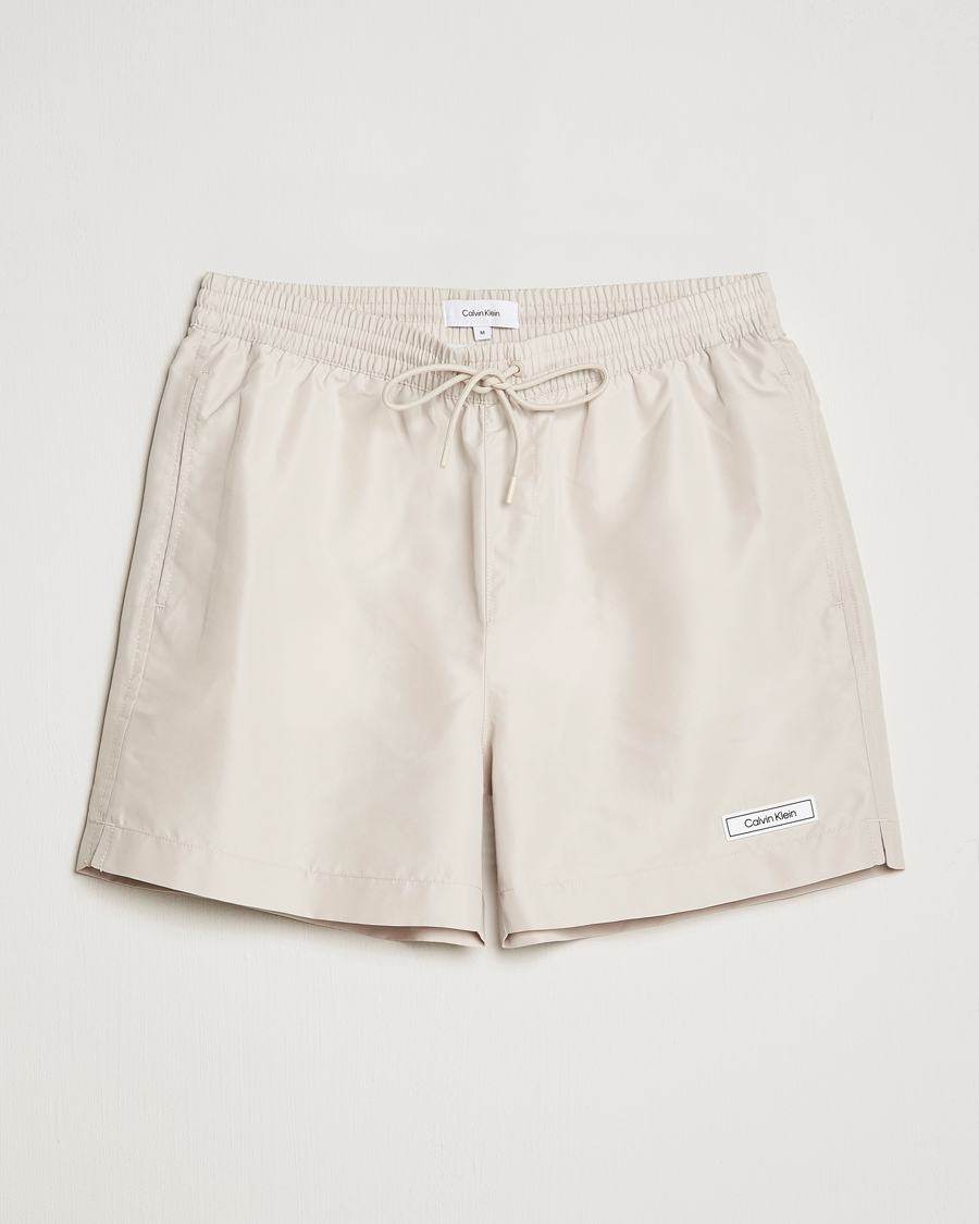 Herre | Badeshorts | Calvin Klein | Logo Drawstring Swimshorts Stony Beige