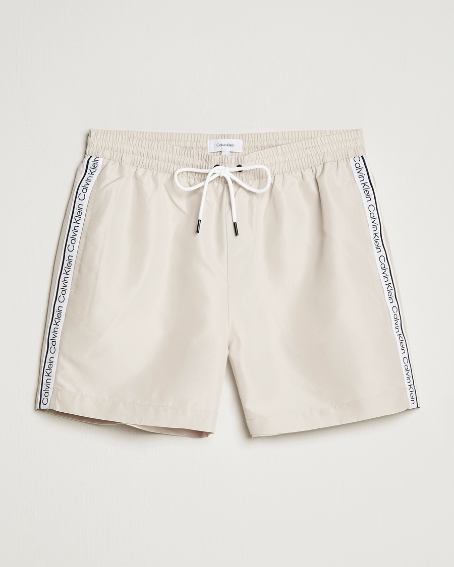Herre | Badeshorts | Calvin Klein | Side Logo Drawstring Swimshorts Stony Beige
