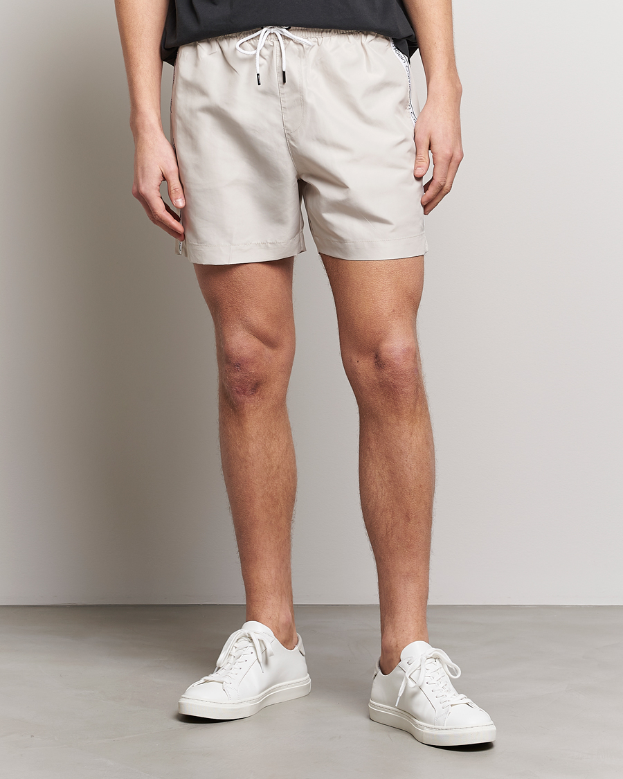 Herre | Badeshorts | Calvin Klein | Side Logo Drawstring Swimshorts Stony Beige