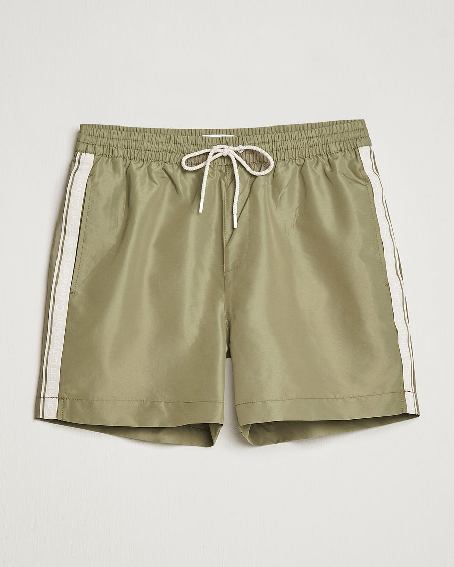 Herre | Badeshorts | Calvin Klein | Side Logo Drawstring Swimshorts Delta Green