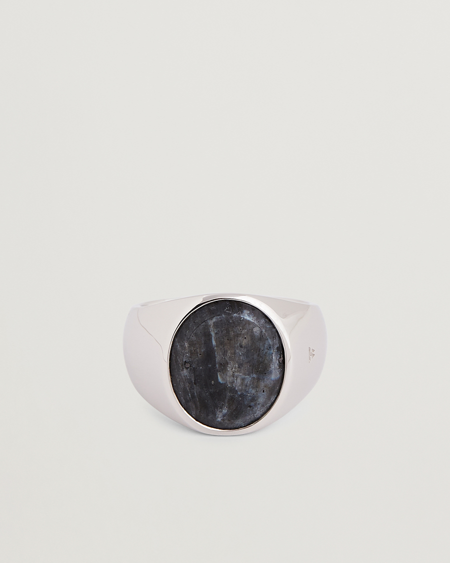 Herre | Smykker | Tom Wood | Oval Larvikite Ring Silver