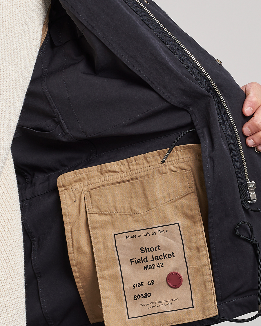 Herre | Jakker | Ten c | 9 oz OJJ Piece Dyed Short Field Jacket Navy